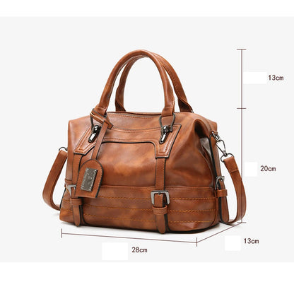 Luxury Women Tote Handbags PU Leather Ladies Boston Shoulder Bags High Quality Female Top Handle Messenger Crossbody Bags